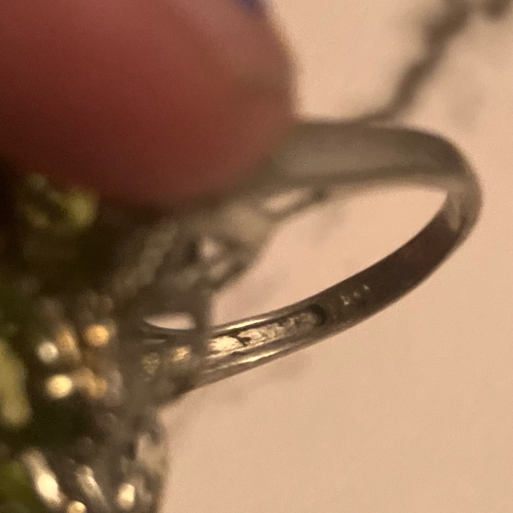 Exquisite925💚&14kGreen Peridot Ring!Size8aprox Era1890 - Picture 14 of 16